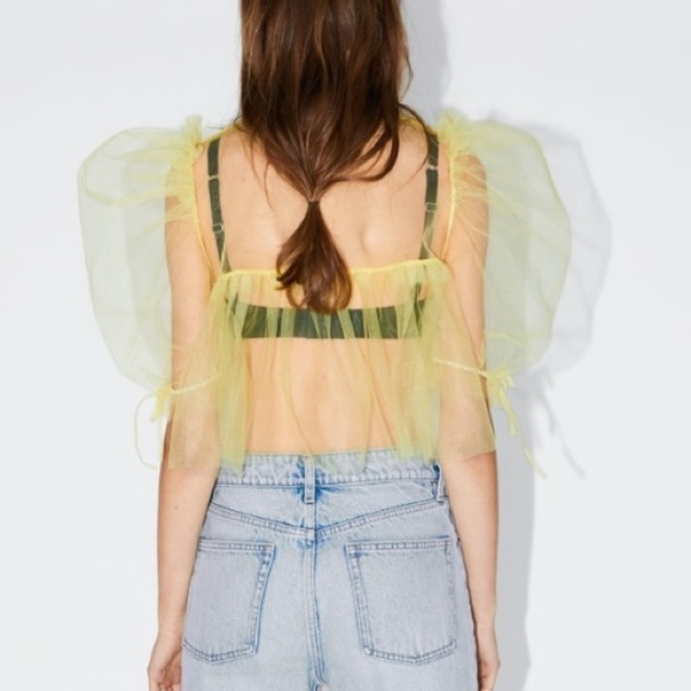 ZARA VOLUMINOUS TULLE TOP - Picture 4 of 5